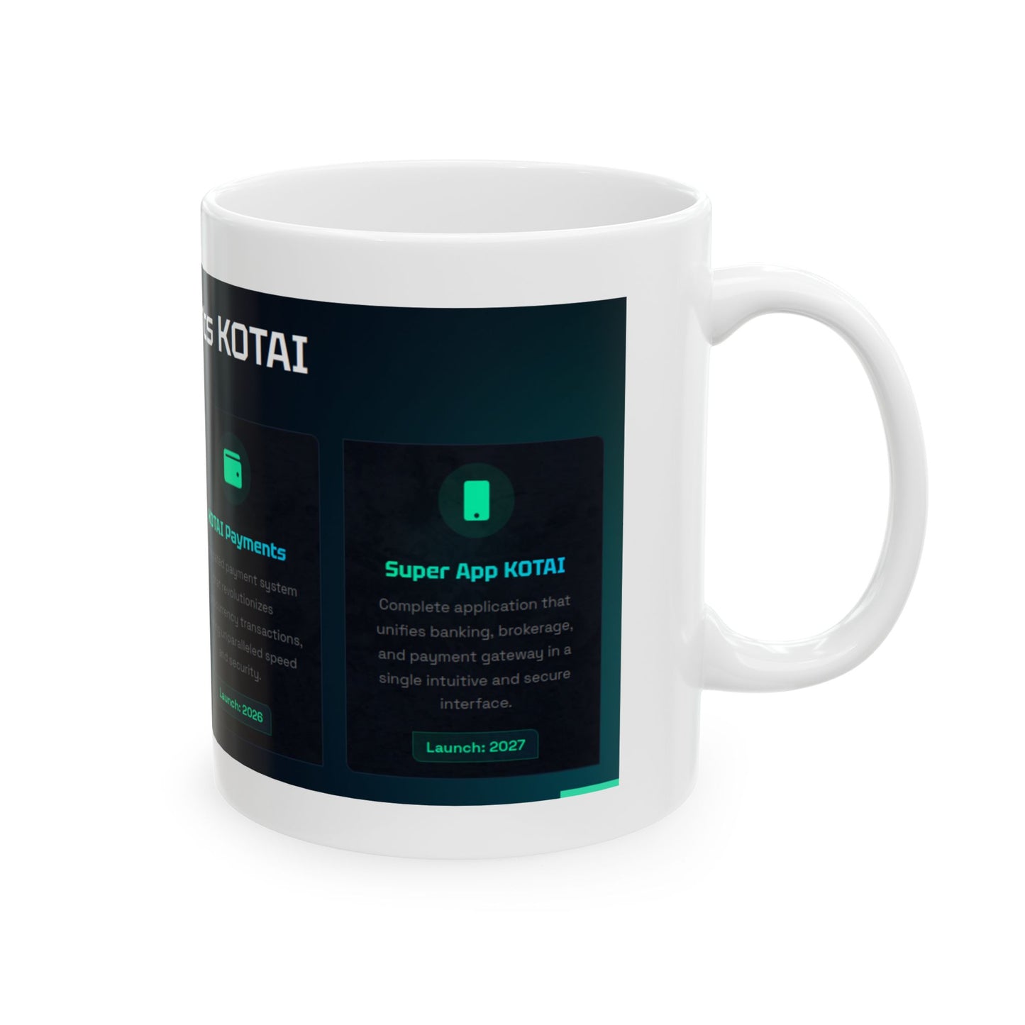 KOTAI Cryptocurrency Ceramic Mug – 11oz & 15oz – Perfect for Tech and Crypto Enthusiasts