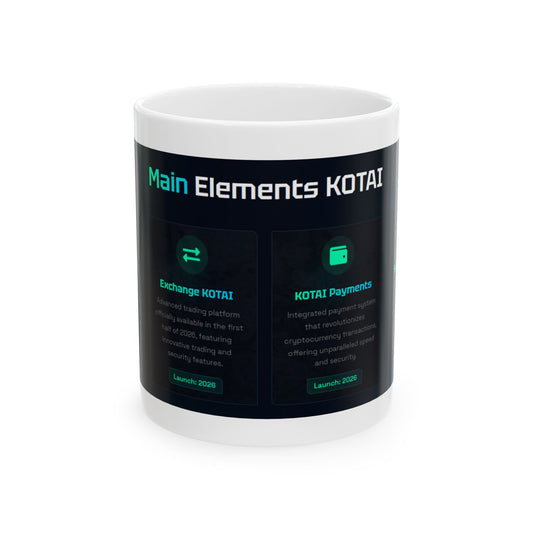 KOTAI Cryptocurrency Ceramic Mug – 11oz & 15oz – Perfect for Tech and Crypto Enthusiasts