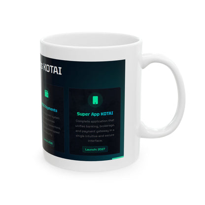 KOTAI Cryptocurrency Ceramic Mug – 11oz & 15oz – Perfect for Tech and Crypto Enthusiasts